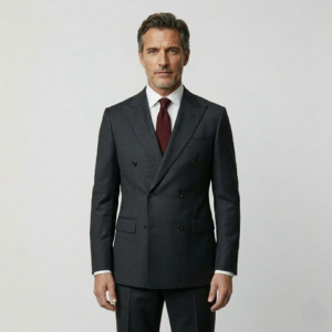S150s Charcoal Grey Double Breasted Suit