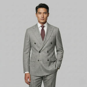 S110s Light Grey Double Breasted Suit