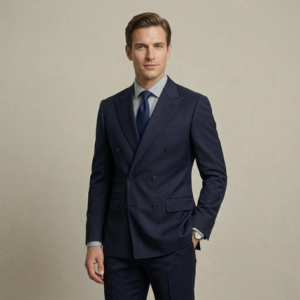 S150s Navy Blue Double Breasted Suit