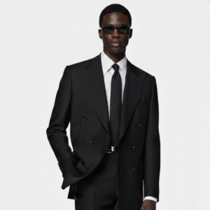 S150s Black Double Breasted Suit